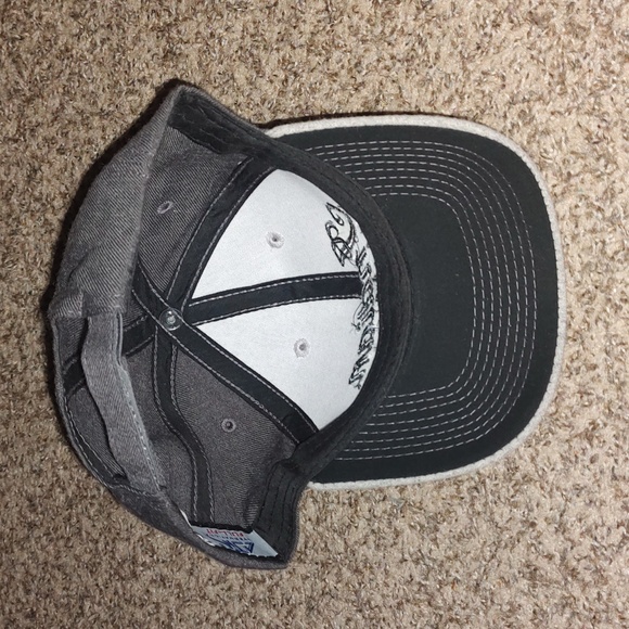 Indian Motorcycle Script Logo Gray Flat Bill Trucker Hat Cap - Picture 7 of 9